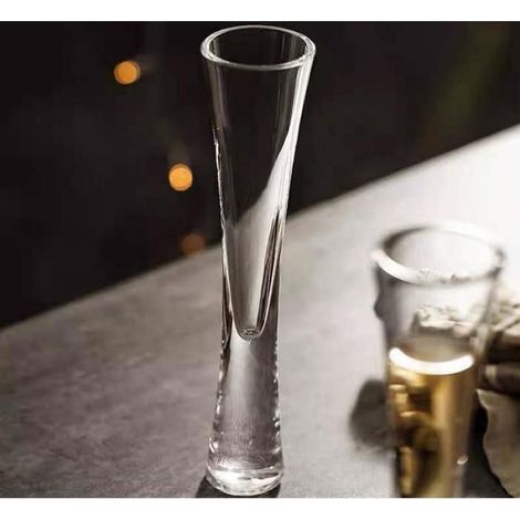 Flûtes à champagne 170 ml transparentes  Lot de 2  Verre soufflé à la bouche et fait main (1/5)