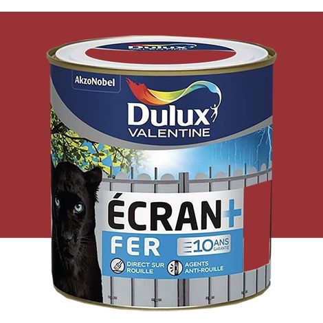 Peinture fer DULUX VALENTINE Ecran+ brillant Rouge agricole 2 L (1/2)