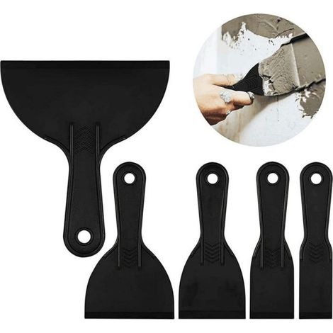 6 Pièces Couteau à Mastic, Spatules Plastique, Outil de Grattoir de Peinture pour Décalcomanies, Papier Peint, Pâtisserie Voi (1/5)