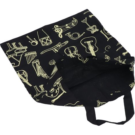 Sac fourre-tout en coton bandoulière cabas shopping motif instruments créatif pour femmes filles (1/5)