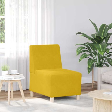 Modulares Sofa ohne Armlehnen Gelb 55 cm Samt