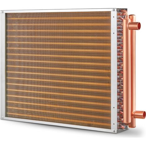 Échangeur de chaleur eau-air 3 rangs, 45,7 x 50,8 cm, ports cuivre 1 cm, 242 ailettes. (1/5)