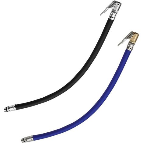 Juego de 2 mangueras de extensión de 37 cm, compatibles con compresores y bombas de aire, para neumáticos de coche y bicicleta. (1/5)