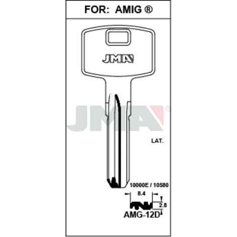 JMA llave punto jma amg-12d (caja 10) , DETALLES
Referencia             AMG-12D
Para:                     AMIG ®
Catálogo                CAT. LLAVES-KEYS - C.12
Clase