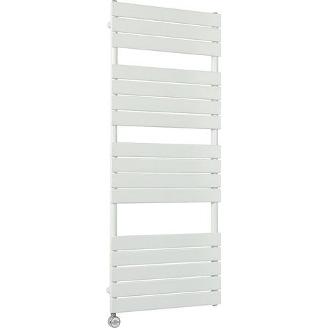 Milano Lustro Electric White Flat Panel Heated Towel Rail Radiator with WiFi Thermostatic Heating Element - 1500mm x 600mm (1/4)