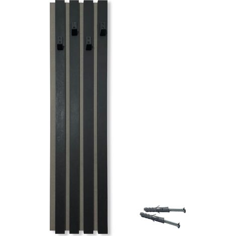 Gruccia appendiabiti in legno Lamele 98cm modulo 24cm nero (1/5)