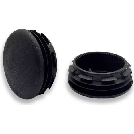 Ajile - Bouchon embout rond plat de finition NOIR pour tube de diam. 35 mm