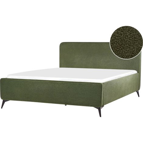 Bed Boucle VALOGNES 160 x 200 cm (EU King Size) Dark Green (1/5)
