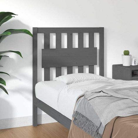 vidaXL Bed Headboard Grey 80,5x4x100 cm Solid Wood Pine (1/5)