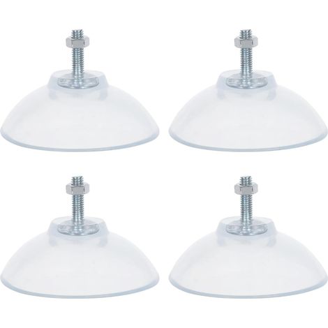 4 Pieds à Ventouse Transparents 8,4 Cm Écrous M6, Patins Antidérapants pour Coupe-frites Professionnels, Stabilisateurs à Ventouse Haute Adhérence pour Équipement Cuisine