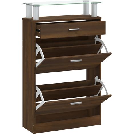 vidaXL Scarpiera Rovere Marrone 63x24x104 cm in Legno Multistrato (1/5)