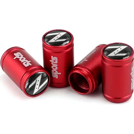 (Rouge) Bouchon de valve de pneu décoratif, compatible avec les modèles Sentra, Altima, Teana, Titan, Juke, Note, J10, J11, 350z et Versa (logo Z). (1/5)