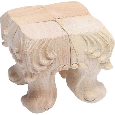 Pieds de canapé vintage en bois massif beige, compatibles avec d'autres meubles, ensemble de 4 pièces, style européen. (1/5)