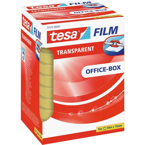 tesafilm Transparent - Transparentes Multifunktions-Klebeband für Heim- Schul- und Büroanwendungen - 66 m x 15 mm - 10er Pack