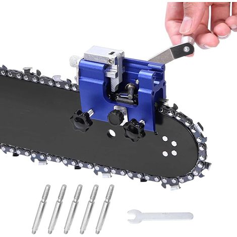 Chainsaw Chain Sharpening Kit, Chain Sharpening Kit Fits All Types of Chainsaws (Blue) (1/5)