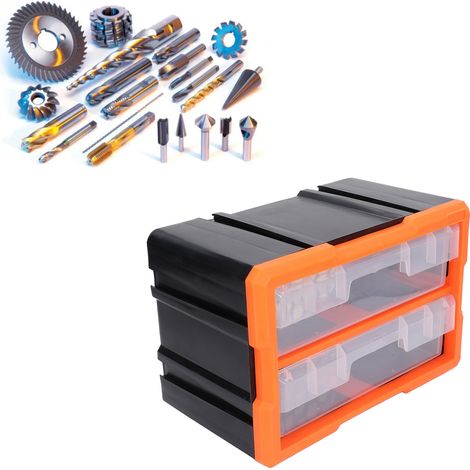 Boîte de rangement modulaire Meico pour composants électroniques, tiroir de rangement pour vis et pièces détachées, boîte à pièces à 2 niveaux (1/5)