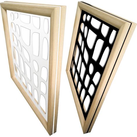 ABSTRACT - Modules décoratifs en bois et PVC - Couleur : blanc - Dimension : 48x48 cm