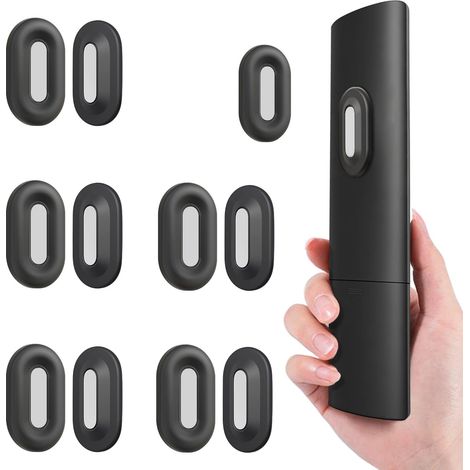 Lot de 5 supports muraux magnétiques pour télécommande TV, support mural en silicone pour télécommande de lit, TV, ventilateur de plafond et climatiseur (noir) (1/5)