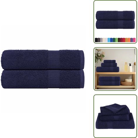Handtücher 2 Stk. Marineblau 50x100 cm 360 g/m² 100% Baumwolle - Handtuch - Handtücher - Badetuch - Gesichtstuch (1/5)