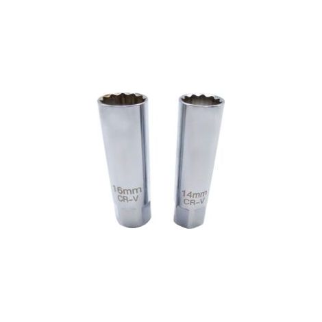 Chiave per candele da 14 mm e 16 mm con bussola magnetica a dodici punte da 3/8", attrezzo per la rimozione delle candele - Crezuo
