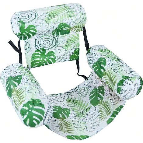 Hamac gonflable aquatique (vert clair) avec accoudoirs, en PVC, chaise longue flottante gonflable (1/5)