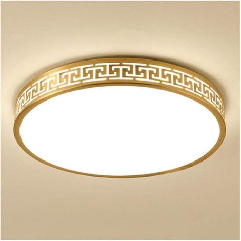 Plafonnier simple cuivré – 36W – 40 cm – Rond – Ultra plat – Décoration balcon/chambre