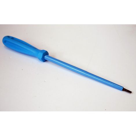 Tournevis plat 4x150mm isolé 1000V lame acier chromé manche bleu ATEX II pour vis tête fendue DERANCOURT