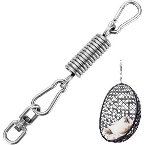 Chaise suspendue à ressort, ressort oscillant pour chaise suspendue, avec 2 mousquetons et crochet pivotant à 360°, capacité de charge jusqu'à 250 kg (1/5)