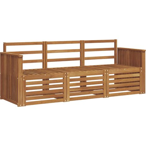 Ensembles de canapés 3 pcs Salon de jardin Naturel Bois d'Acacia Massif