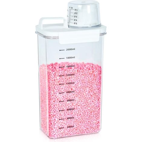 AromaDispense - Organisateur de lessive et de perles parfumées, récipient de rangement de 2,5 L pour perles, lessive en poudre et exhausteur de parfum (1/5)