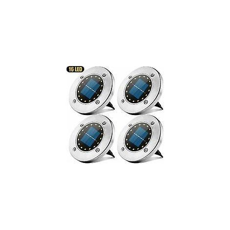 4 Lumires Solaires Blanches Pour L'extrieur, 16pcs Led Spotlight Solar Garden Lights, Ip65 Waterproof Lawn Decorative Lights For Path Garden Deck (1/5)