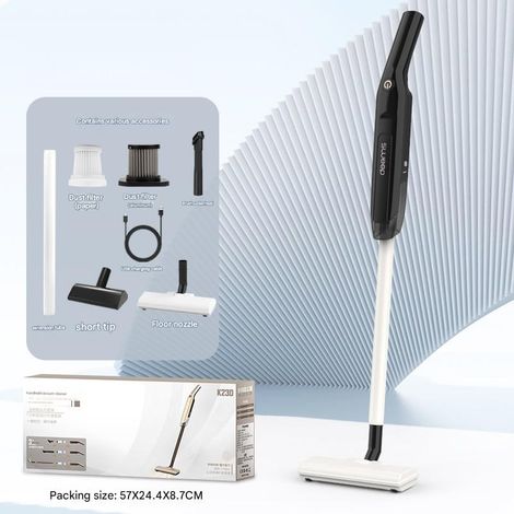 Aspirateur poussoir sans fil, haute puissance, forte aspiration, portable, multifonctionnel, dépoussiéreur domestique (noir) (1/5)