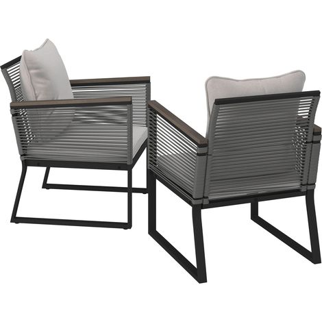 Mömax Gartensessel-Set 2-er Set Toni Hellgrau Metall/Outdoorstoff (1/5)