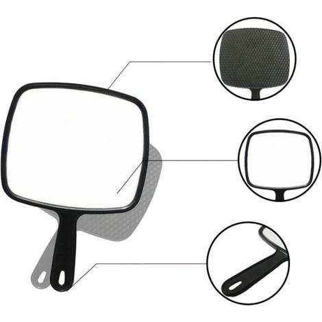 Miroir à main professionnel pour salon de coiffure et institut de beauté - miroir de maquillage portable avec poignée, outil indispensable pour coiffeurs et esthéticiennes (1/5)