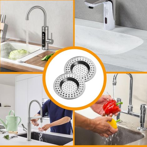 1 Pcs, Évier Filtre de Vidange, Grille Evier Cuisine, en Acier Inoxydable, pour Évier de Cuisine/Salle de Bain, Anti-Obstruction，7.7 x 0.8 cm