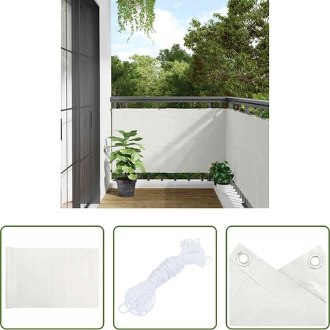 vidaXL Clôture extérieure - Écran d'intimité de balcon blanc 800x120 cm PVC (1/5)