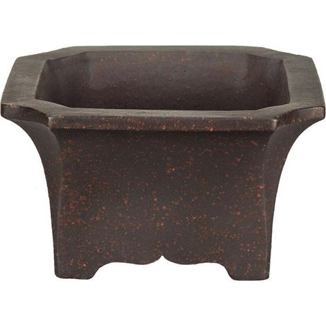 Vaso per bonsai quadrato in gres 12x12x6,5 cm - B031