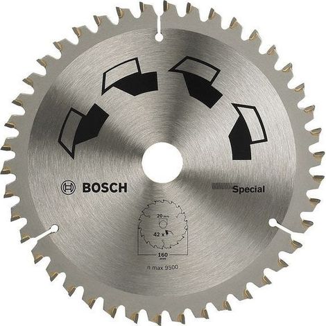Bosch – Lame de scie circulaire 160mm – Pour bois, métal non ferreux et plastique – 42 dents – Avec bague de réduction 16mm