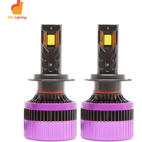 Ampoules LED Phare Voiture H4 Feux de Croisement/Route 11400LM 4 Tubes de Refroidissement en Cuivre Compatible H7 H11 Alliage d'Aluminium IP68 Étanche 12-24V 50000h Durée de Vie Kit de Conversi (1/5)