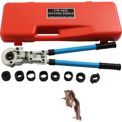 Pince à sertir hydraulique, 6T de sortie, prise ergonomique, rotation à 360°, moules pour tuyaux en aluminium et en cuivre, longueur de 55 à 74 cm (1/5)