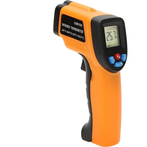 Thermomètre infrarouge portable numérique sans contact, pyromètre, thermomètre laser LCD pour aquarium, thermomètre extérieur -50 550 °C. (1/5)