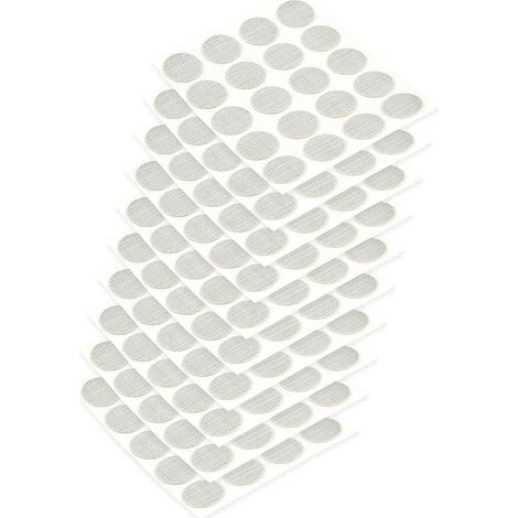 Caches-vis adhésifs - Lot de 200 - PVC effet textile gris - Dissimulation trous et rayures - Pour meubles et surfaces - Ø 13 mm (1/5)