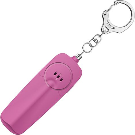 Porte-clés alarme personnelle 130 dB pour femme, alarme d'urgence avec lumière LED brillante pour enfants et personnes âgées, rouge bordeaux (1/2)
