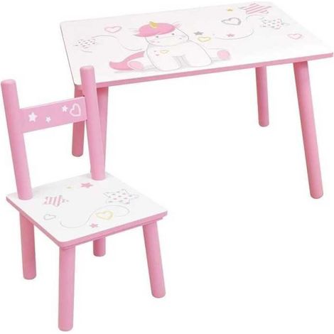 Fun House Einhorn Tisch- und Stuhlset Rosa Kinder (1/3)