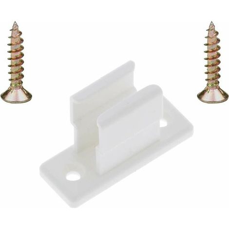 – Clip bloqueur manivelle volet roulant blanc – Support guide manette plastique 13mm – A visser universel pour fenêtres – Entraxe 34,5mm (1/5)