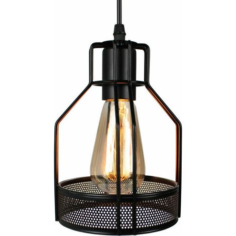 Lustre Suspension Industrielle Métal Luminaire vintage E27 pour cuisine salon salle à manger chambre restaurant café bar (1/4)