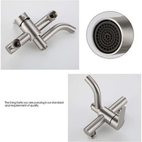 Mitigeur thermostatique nickel brossé – Robinet de douche mural pour baignoire ou spa – Design haut de gamme, réglage précis