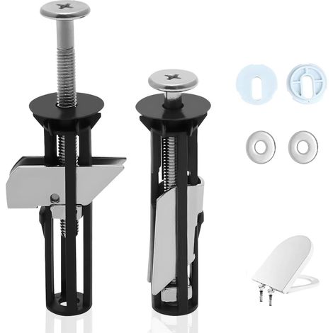 Lot de 2 Vis et Boulons pour Siège de Toilette,Kit de Rechange,Kit de Fixation à Charnière à Dégagement Rapide en Acier Inoxydable,Installation Facile et Rapide sans Outils (1/5)