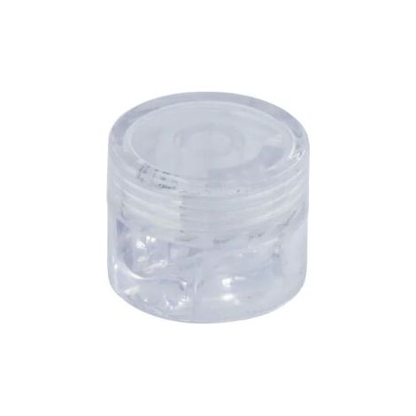 Sujetacables de plástico, redondo, transparente, 5 uds