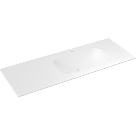 ARUBA Lavabo à droite, 170x51,5 cm, Rockstone blanc mat (1/5)